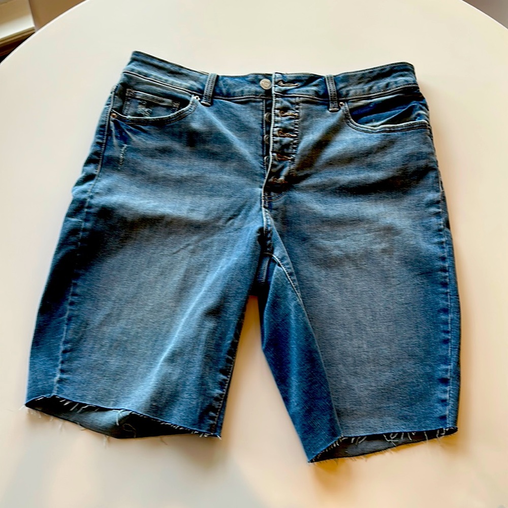Sz-14- Button Front- Denim Shorts